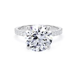 Goldsmiths 18ct White Gold 4.25cttw Round Lab Grown Diamond Set Shoulder Solitaire Engagement Ring - Ring Size G