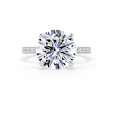 Goldsmiths 18ct White Gold 4.25cttw Round Lab Grown Diamond Set Shoulder Solitaire Engagement Ring - Ring Size G