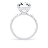 Goldsmiths 18ct White Gold 4.25cttw Round Lab Grown Diamond Set Shoulder Solitaire Engagement Ring - Ring Size G