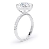 Goldsmiths 18ct White Gold 4.25cttw Round Lab Grown Diamond Set Shoulder Solitaire Engagement Ring - Ring Size G