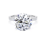 Goldsmiths 18ct White Gold 5.25cttw Round Lab Grown Diamond Set Shoulder Solitaire Engagement Ring - Ring Size F.5