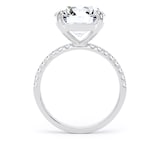 Goldsmiths 18ct White Gold 5.25cttw Round Lab Grown Diamond Set Shoulder Solitaire Engagement Ring - Ring Size F.5