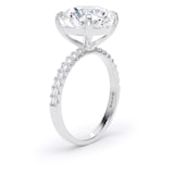 Goldsmiths 18ct White Gold 5.25cttw Round Lab Grown Diamond Set Shoulder Solitaire Engagement Ring - Ring Size F.5