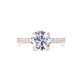 Goldsmiths 18ct Rose Gold Round 1.70cttw Lab Grown Diamond Set Shoulder Solitaire Engagement Ring - Ring Size M.5