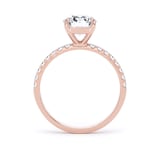 Goldsmiths 18ct Rose Gold Round 1.70cttw Lab Grown Diamond Set Shoulder Solitaire Engagement Ring - Ring Size M.5