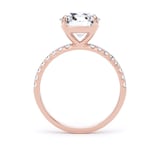 Goldsmiths 18ct Rose Gold 2.70cttw Round Lab Grown Diamond Set Shoulder Solitaire Engagement Ring - Ring Size O.5