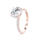 Goldsmiths 18ct Rose Gold 2.70cttw Round Lab Grown Diamond Set Shoulder Solitaire Engagement Ring - Ring Size O.5