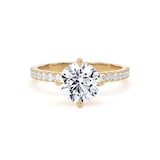 Goldsmiths 18ct Yellow Gold Compass Set 1.70cttw Round Lab Grown Diamond Set Shoulder Solitaire Engagement Ring - Ring Size F
