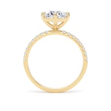 Goldsmiths 18ct Yellow Gold Compass Set 1.70cttw Round Lab Grown Diamond Set Shoulder Solitaire Engagement Ring - Ring Size F