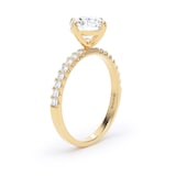Goldsmiths 18ct Yellow Gold Compass Set 1.70cttw Round Lab Grown Diamond Set Shoulder Solitaire Engagement Ring - Ring Size F