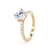 Goldsmiths 18ct Yellow Gold Compass Set 1.70cttw Round Lab Grown Diamond Set Shoulder Solitaire Engagement Ring - Ring Size F