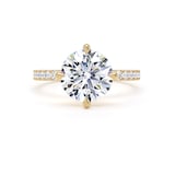 Goldsmiths 18ct Yellow Gold Compass Set 2.70cttw Round Lab Grown Diamond Set Shoulder Solitaire Engagement Ring - Ring Size X