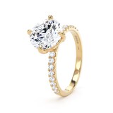 Goldsmiths 18ct Yellow Gold Compass Set 2.70cttw Round Lab Grown Diamond Set Shoulder Solitaire Engagement Ring - Ring Size X