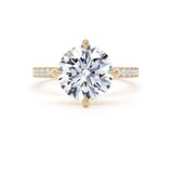 Goldsmiths 18ct Yellow Gold Compass Set 3.25cttw Round Lab Grown Diamond Set Shoulder Solitaire Engagement Ring - Ring Size X.5
