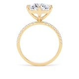 Goldsmiths 18ct Yellow Gold Compass Set 3.25cttw Round Lab Grown Diamond Set Shoulder Solitaire Engagement Ring - Ring Size X.5