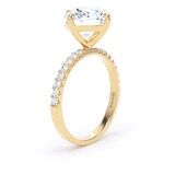 Goldsmiths 18ct Yellow Gold Compass Set 3.25cttw Round Lab Grown Diamond Set Shoulder Solitaire Engagement Ring - Ring Size X.5
