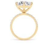 Goldsmiths 18ct Yellow Gold Compass Set 4.25cttw Round Lab Grown Diamond Set Shoulder Solitaire Engagement Ring - Ring Size U