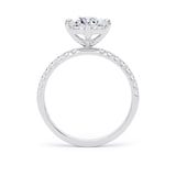 Goldsmiths 18ct White Gold Compass Set 1.70cttw Round Lab Grown Diamond Set Shoulder Solitaire Engagement Ring - Ring Size G