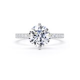 Goldsmiths 18ct White Gold Compass Set 2.20cttw Round Lab Grown Diamond Set Shoulder Solitaire Engagement Ring - Ring Size X