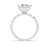 Goldsmiths 18ct White Gold Compass Set 2.20cttw Round Lab Grown Diamond Set Shoulder Solitaire Engagement Ring - Ring Size X