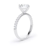 Goldsmiths 18ct White Gold Compass Set 2.20cttw Round Lab Grown Diamond Set Shoulder Solitaire Engagement Ring - Ring Size X