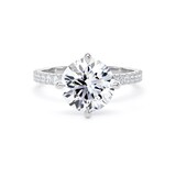 Goldsmiths 18ct White Gold Compass Set 2.70cttw Round Lab Grown Diamond Set Shoulder Solitaire Engagement Ring - Ring Size Z
