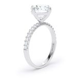 Goldsmiths 18ct White Gold Compass Set 2.70cttw Round Lab Grown Diamond Set Shoulder Solitaire Engagement Ring - Ring Size Z