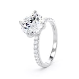 Goldsmiths 18ct White Gold Compass Set 2.70cttw Round Lab Grown Diamond Set Shoulder Solitaire Engagement Ring - Ring Size Z