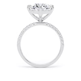 Goldsmiths 18ct White Gold Compass Set 3.25cttw Round Lab Grown Diamond Set Shoulder Solitaire Engagement Ring - Ring Size F.5