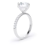 Goldsmiths 18ct White Gold Compass Set 3.25cttw Round Lab Grown Diamond Set Shoulder Solitaire Engagement Ring - Ring Size F.5
