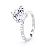Goldsmiths 18ct White Gold Compass Set 3.25cttw Round Lab Grown Diamond Set Shoulder Solitaire Engagement Ring - Ring Size F.5