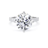 Goldsmiths 18ct White Gold Compass Set 4.25cttw Round Lab Grown Diamond Set Shoulder Solitaire Engagement Ring - Ring Size R