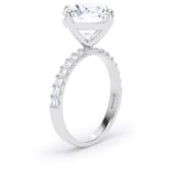 Goldsmiths 18ct White Gold Compass Set 4.25cttw Round Lab Grown Diamond Set Shoulder Solitaire Engagement Ring - Ring Size R