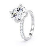Goldsmiths 18ct White Gold Compass Set 4.25cttw Round Lab Grown Diamond Set Shoulder Solitaire Engagement Ring - Ring Size R