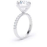 Goldsmiths 18ct White Gold Compass Set 5.25cttw Round Lab Grown Diamond Set Shoulder Solitaire Engagement Ring - Ring Size H