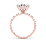 Goldsmiths 18ct Rose Gold Compass Set 2.20cttw Round Lab Grown Diamond Set Shoulder Solitaire Engagement Ring - Ring Size F