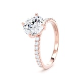 Goldsmiths 18ct Rose Gold Compass Set 2.20cttw Round Lab Grown Diamond Set Shoulder Solitaire Engagement Ring - Ring Size F
