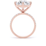 Goldsmiths 18ct Rose Gold Compass Set 5.25cttw Round Lab Grown Diamond Set Shoulder Solitaire Engagement Ring - Ring Size J.5