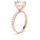 Goldsmiths 18ct Rose Gold Compass Set 5.25cttw Round Lab Grown Diamond Set Shoulder Solitaire Engagement Ring - Ring Size J.5
