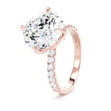Goldsmiths 18ct Rose Gold Compass Set 5.25cttw Round Lab Grown Diamond Set Shoulder Solitaire Engagement Ring - Ring Size J.5