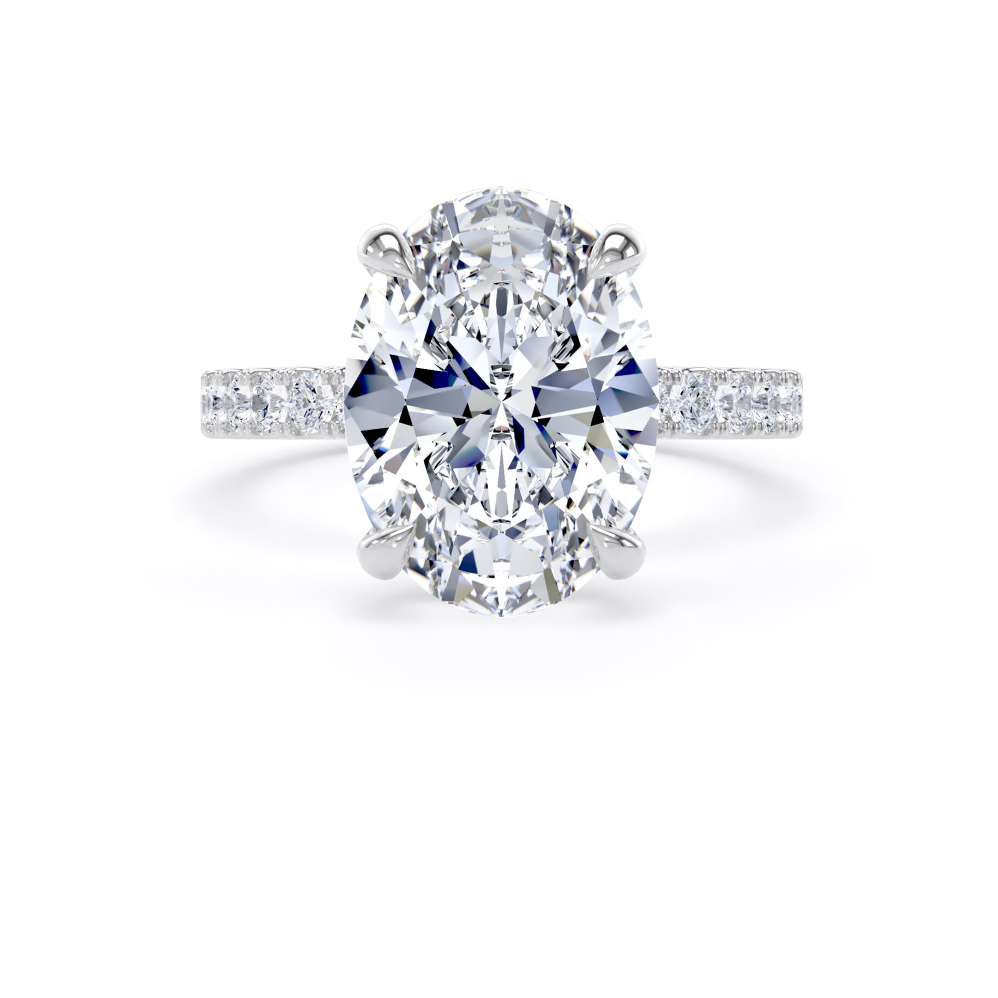 Goldsmiths Platinum 4.25cttw Oval Lab Grown Diamond Set Shoulder Solitaire Engagement Ring - Ring Size P.5 Goldsmiths Platinum 4.25cttw Oval Lab Grown Diamond Set Shoulder Solitaire Engagement Ring - Ring Size P.5