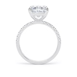 Goldsmiths Platinum 4.25cttw Oval Lab Grown Diamond Set Shoulder Solitaire Engagement Ring - Ring Size F