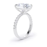 Goldsmiths Platinum 4.25cttw Oval Lab Grown Diamond Set Shoulder Solitaire Engagement Ring - Ring Size F