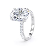 Goldsmiths Platinum 4.25cttw Oval Lab Grown Diamond Set Shoulder Solitaire Engagement Ring - Ring Size F