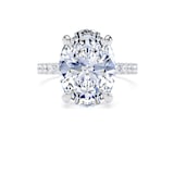 Goldsmiths Platinum 5.25cttw Oval Lab Grown Diamond Set Shoulder Solitaire Engagement Ring - Ring Size R