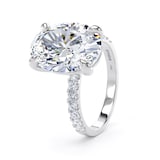 Goldsmiths Platinum 5.25cttw Oval Lab Grown Diamond Set Shoulder Solitaire Engagement Ring - Ring Size R