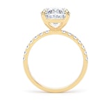 Goldsmiths 18ct Yellow Gold 4.25cttw Oval Lab Grown Diamond Set Shoulder Solitaire Engagement Ring