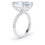 Goldsmiths 18ct White Gold 7.25cttw Oval Lab Grown Diamond Set Shoulder Solitaire Engagement Ring - Ring Size K