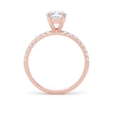 Goldsmiths 18ct Rose Gold 1.70cttw Oval Lab Grown Diamond Set Shoulder Solitaire Engagement Ring - Ring Size Q.5