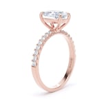 Goldsmiths 18ct Rose Gold 1.70cttw Oval Lab Grown Diamond Set Shoulder Solitaire Engagement Ring - Ring Size Q.5